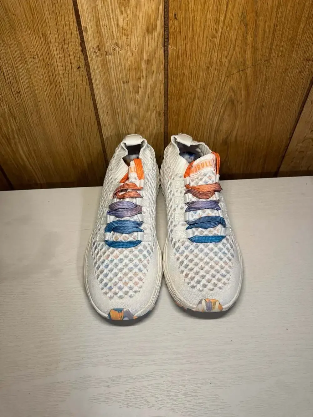 NOBULL Women's White Peach Allday Knit Running Cross-Training Shoes Size 7.5